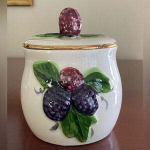 Vintage California Knotts Berry Farm Jam Jar With Lid Handpainted